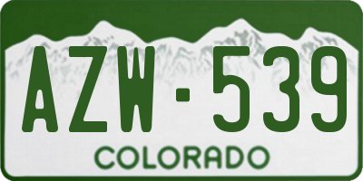 CO license plate AZW539