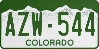 CO license plate AZW544