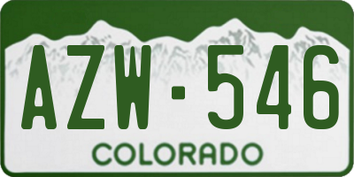 CO license plate AZW546