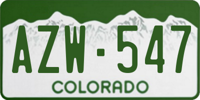 CO license plate AZW547