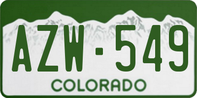 CO license plate AZW549