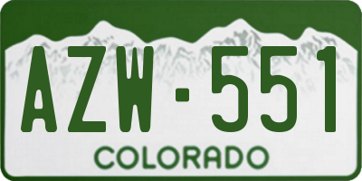 CO license plate AZW551