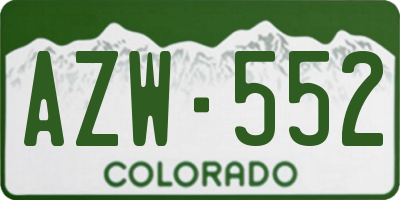 CO license plate AZW552