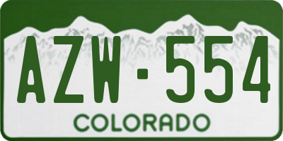 CO license plate AZW554