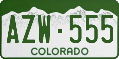 CO license plate AZW555