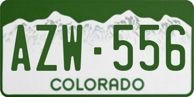 CO license plate AZW556