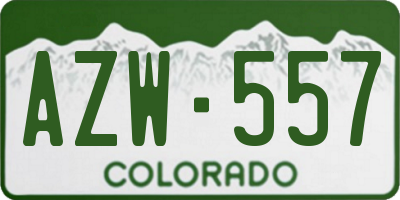 CO license plate AZW557