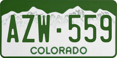 CO license plate AZW559