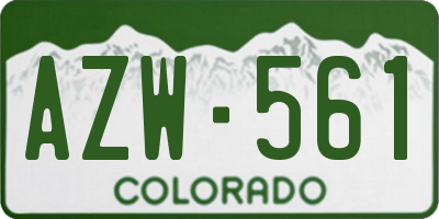 CO license plate AZW561