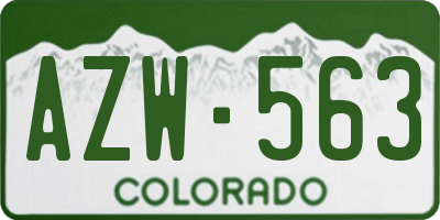 CO license plate AZW563