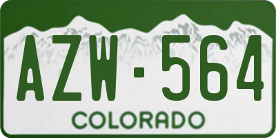 CO license plate AZW564