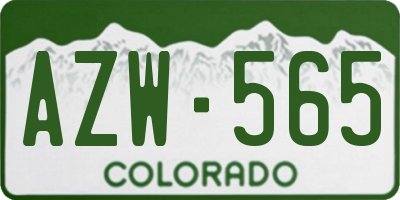 CO license plate AZW565