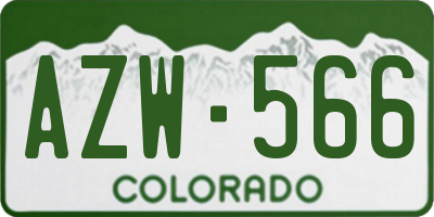 CO license plate AZW566