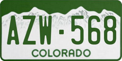 CO license plate AZW568