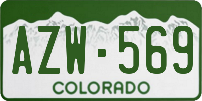 CO license plate AZW569