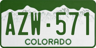 CO license plate AZW571