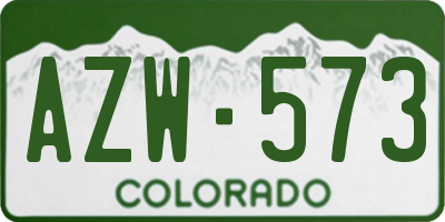 CO license plate AZW573