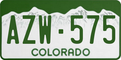 CO license plate AZW575