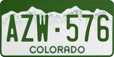 CO license plate AZW576