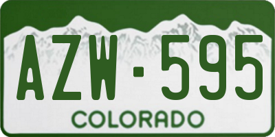 CO license plate AZW595