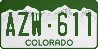 CO license plate AZW611