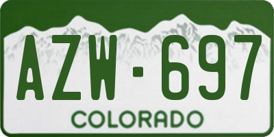 CO license plate AZW697