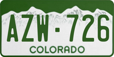 CO license plate AZW726
