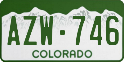 CO license plate AZW746