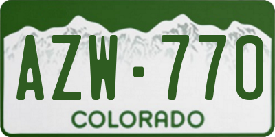 CO license plate AZW770