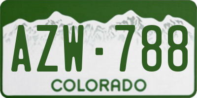 CO license plate AZW788