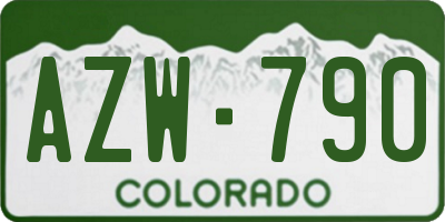 CO license plate AZW790