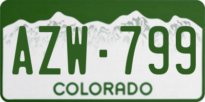 CO license plate AZW799