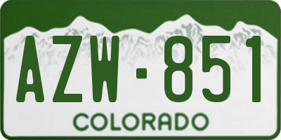 CO license plate AZW851