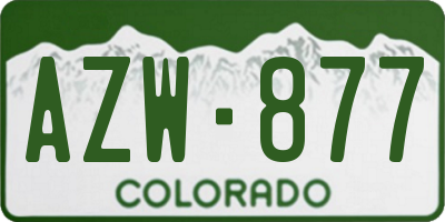 CO license plate AZW877