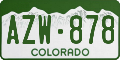 CO license plate AZW878