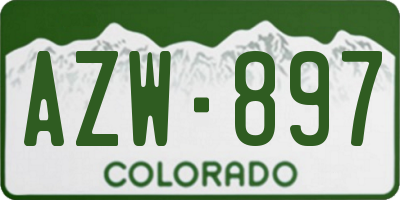 CO license plate AZW897