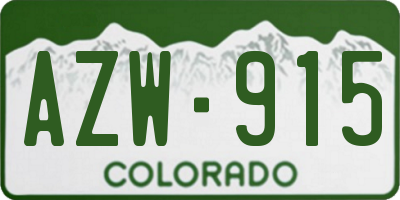 CO license plate AZW915