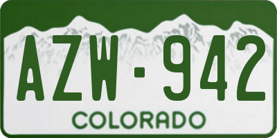 CO license plate AZW942