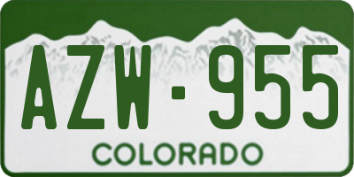 CO license plate AZW955