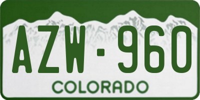 CO license plate AZW960