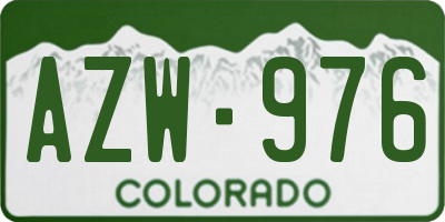 CO license plate AZW976