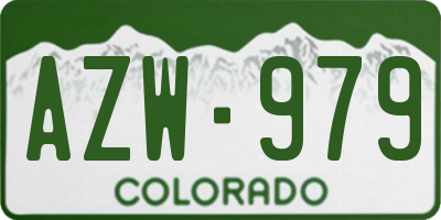 CO license plate AZW979