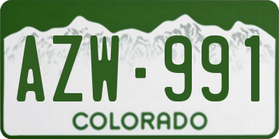 CO license plate AZW991