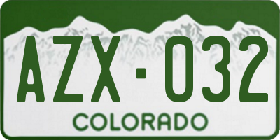 CO license plate AZX032