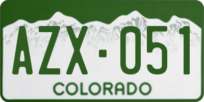 CO license plate AZX051