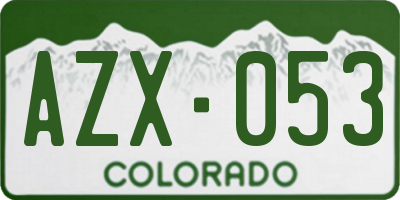 CO license plate AZX053