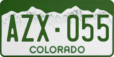 CO license plate AZX055