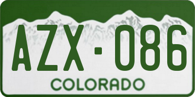CO license plate AZX086