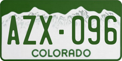 CO license plate AZX096