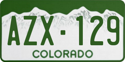 CO license plate AZX129